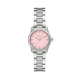 Tory Burch Small Miller Women's 28mm Pink Dial & Stainless Steel Watch