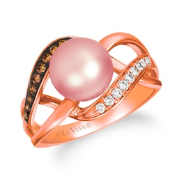 Le Vian 14ct Rose Gold Pearl & 0.18ct Diamond Ring