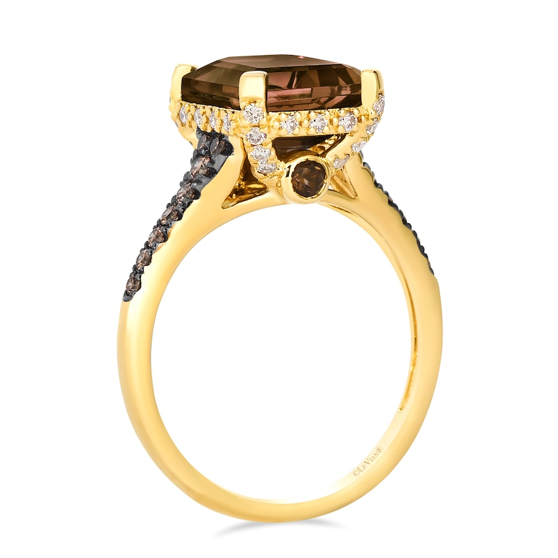 Main Image 2 of Le Vian 14ct Yellow Gold Smokey Quartz & 0.42ct Diamond Ring