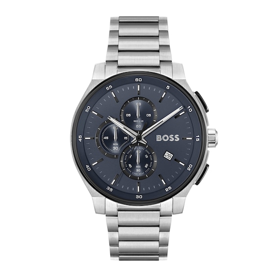BOSS Peak 44mm Mens Chronograph Blue Dial and Stainless Stee