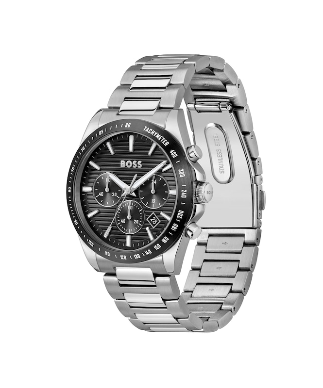 Main Image 2 of BOSS Strike 41mm Men's Chronograph Black Dial & Stainless Steel Watch