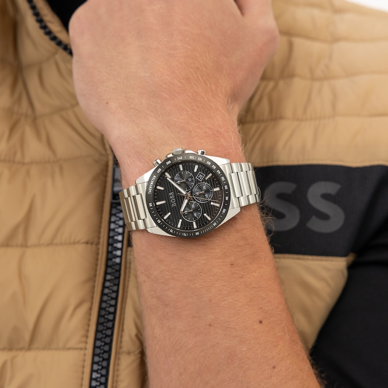 Main Image 5 of BOSS Strike 41mm Men's Chronograph Black Dial & Stainless Steel Watch