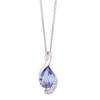 Thumbnail Image 0 of 9ct White Gold Pear Tanzanite & Diamond Pendant