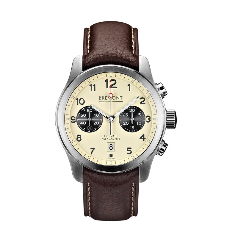 Bremont ALT1-C Men's Cream Dial & Brown Leather Strap Watch