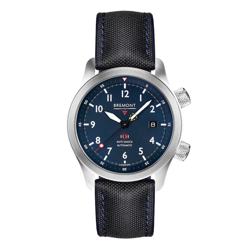 Bremont MBII Men's Black & Blue Leather Strap Watch