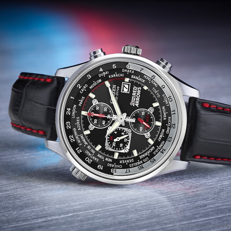 Citizen Red Arrows Black Leather Strap Chronograph Watch