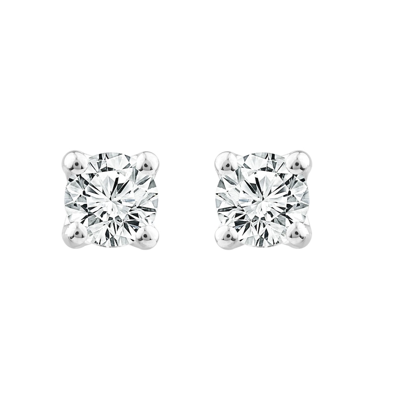 Platinum 0.50ct Diamond Solitaire Screw Back Earrings