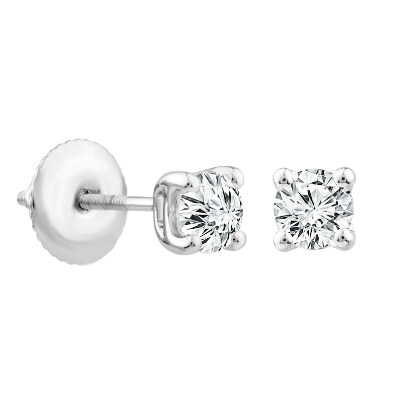 Platinum 0.50ct Diamond Solitaire Screw Back Earrings