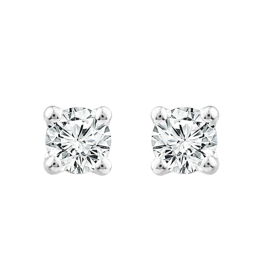 18ct White Gold 0.50ct Diamond Solitaire Screw Back Earrings