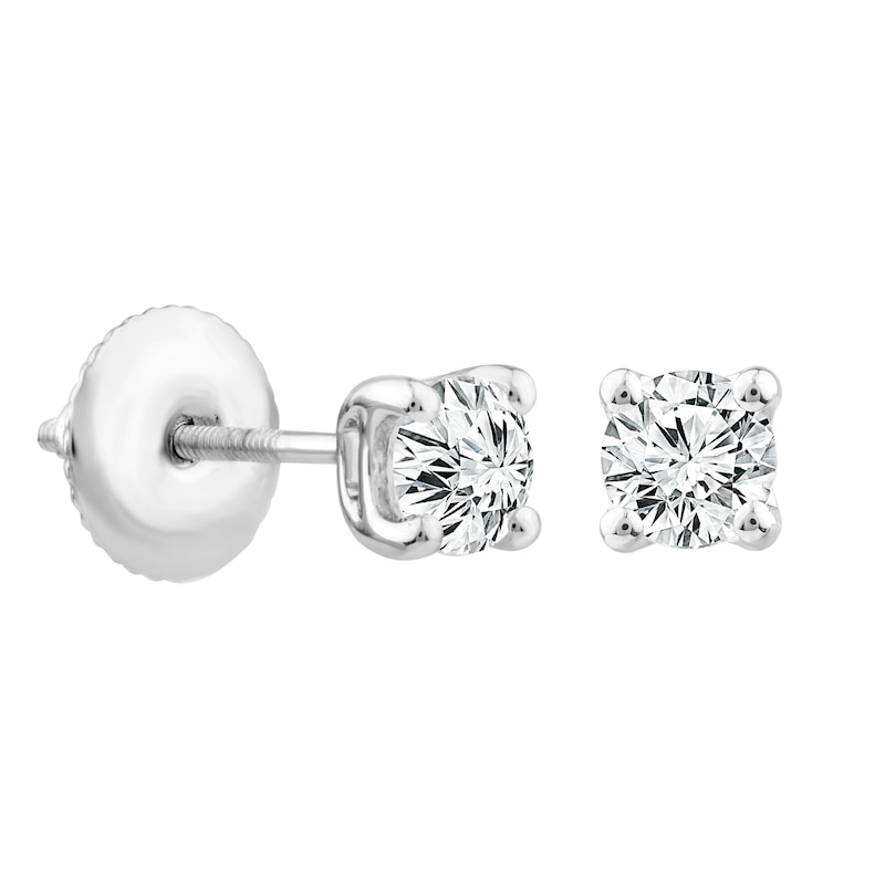 18ct White Gold 0.50ct Diamond Solitaire Screw Back Earrings