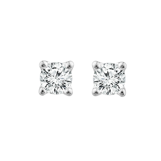 9ct White Gold 0.15ct Diamond Solitaire La Pousette Earrings