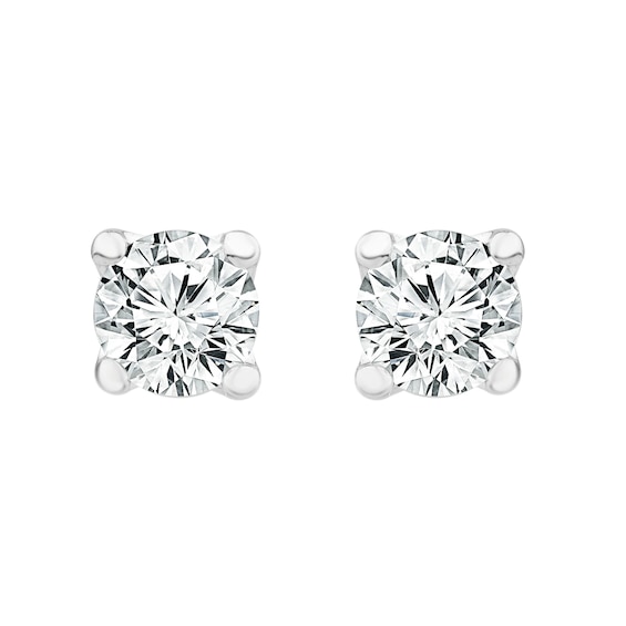 9ct White Gold 0.25ct Diamond Solitaire La Pousette Earrings