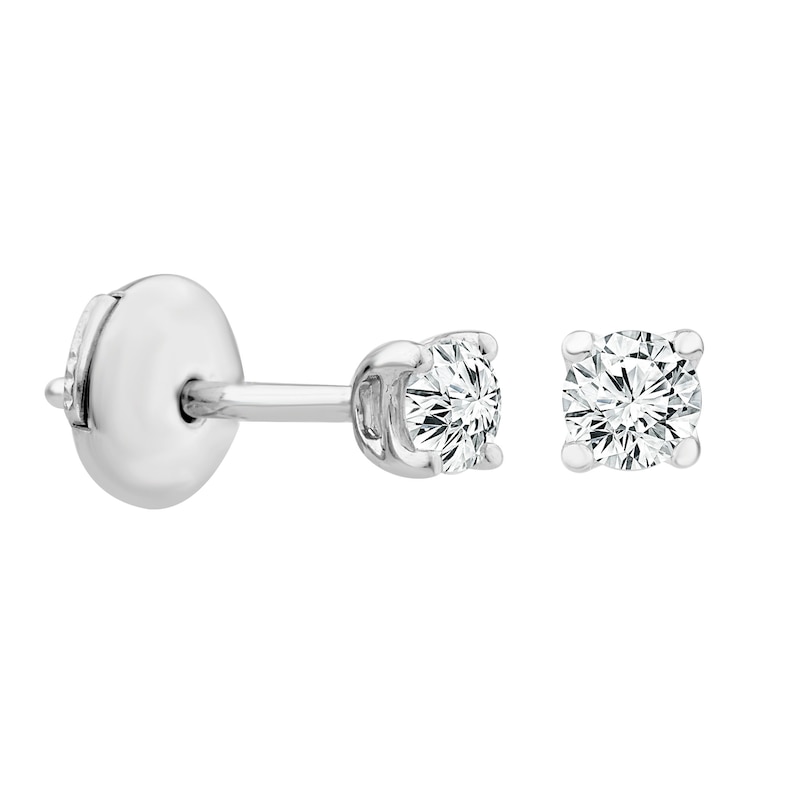 9ct White Gold 0.25ct Diamond Solitaire La Pousette Earrings