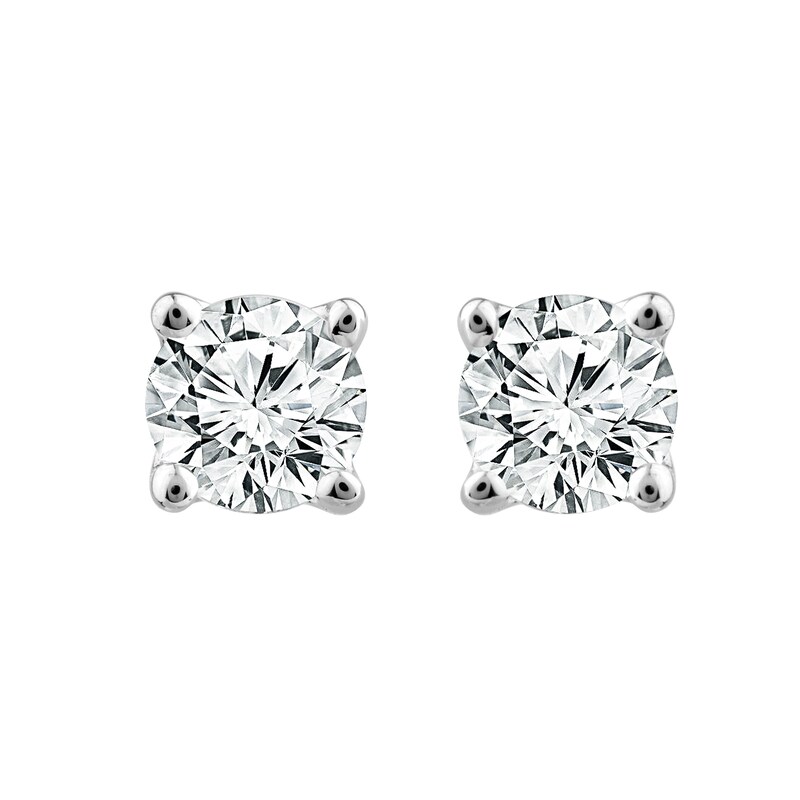 Main Image 1 of Platinum 0.33ct Diamond Solitaire Screw Back Earrings