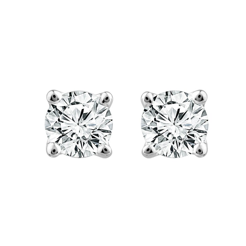 Platinum 0.33ct Diamond Solitaire Screw Back Earrings