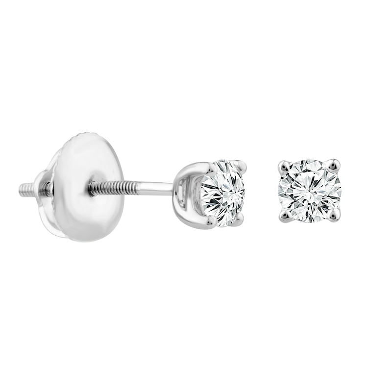 Platinum 0.33ct Diamond Solitaire Screw Back Earrings