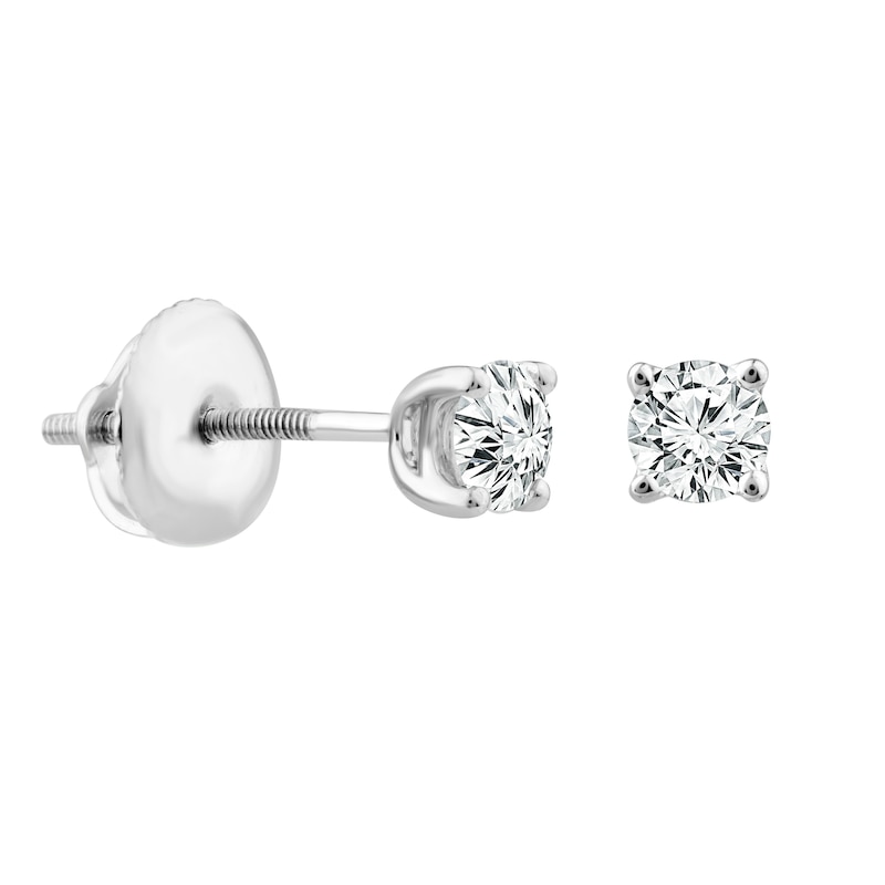 Main Image 3 of Platinum 0.33ct Diamond Solitaire Screw Back Earrings