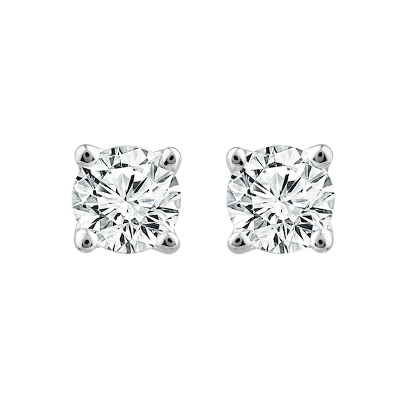 18ct White Gold 0.33ct Diamond Solitaire Screw Back Earrings