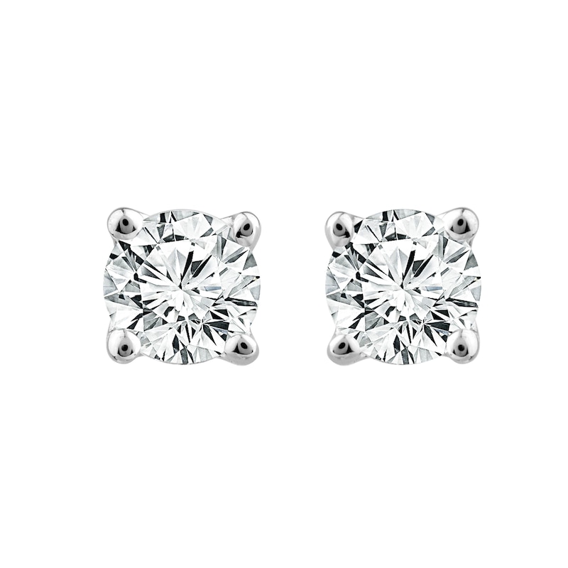 9ct White Gold 0.33ct Diamond Solitaire La Pousette Earrings