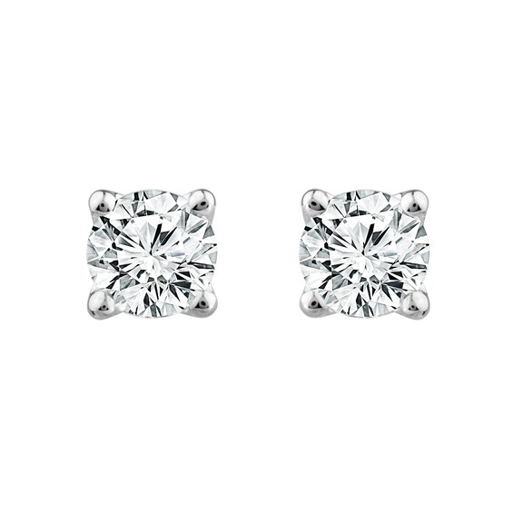 9ct White Gold 0.75ct Diamond Solitaire La Pousette Earrings