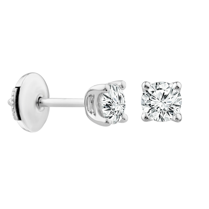 9ct White Gold 0.75ct Diamond Solitaire La Pousette Earrings