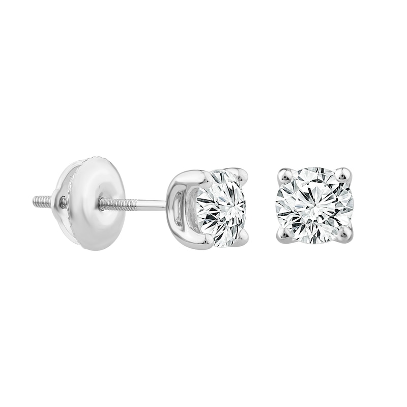 Platinum 1ct Diamond Screw Back Stud Earrings