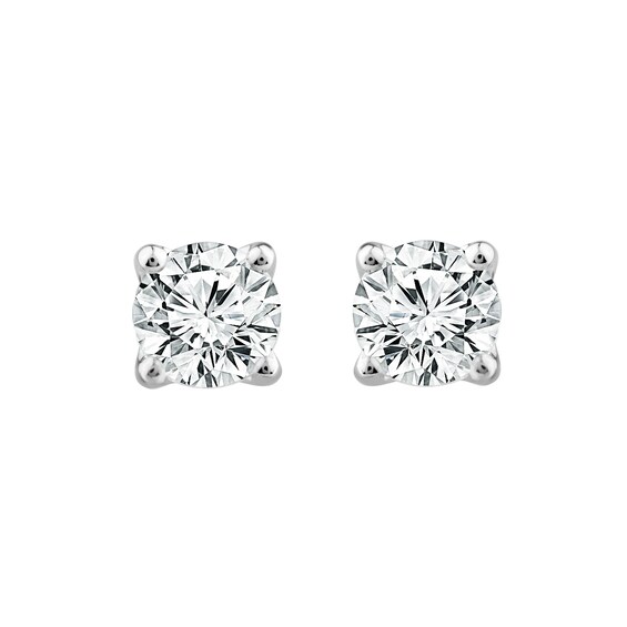 9ct White Gold 1ct Diamond Solitaire La Pousette Earrings