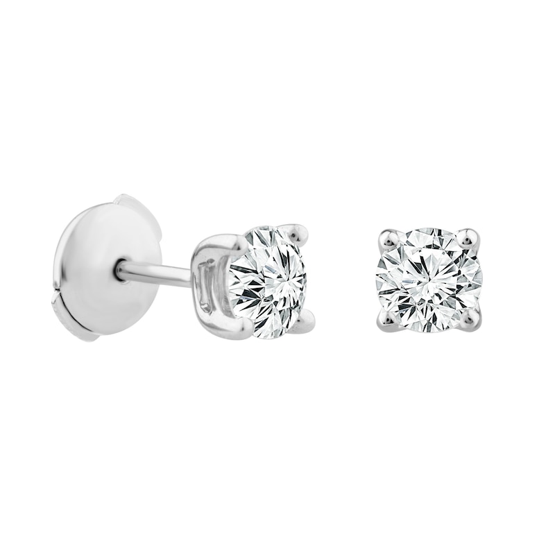 9ct White Gold 1ct Diamond Solitaire La Pousette Earrings