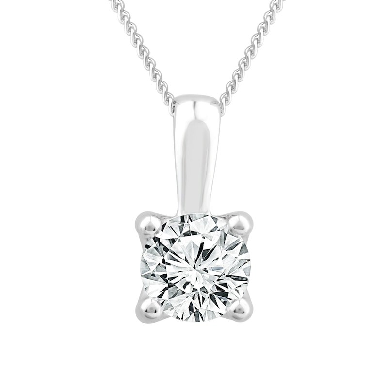 Platinum 0.33ct Diamond Solitaire Adjustable Pendant