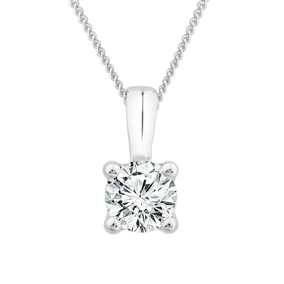 18ct White Gold 0.33ct Diamond Solitaire Adjustable Pendant