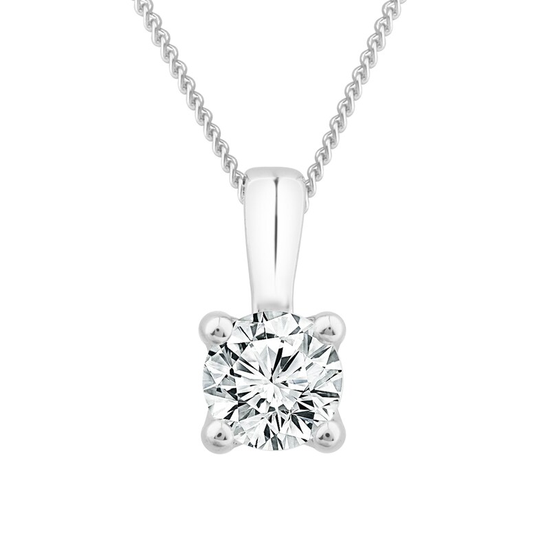 Main Image 1 of 18ct White Gold 0.33ct Diamond Solitaire Adjustable Pendant