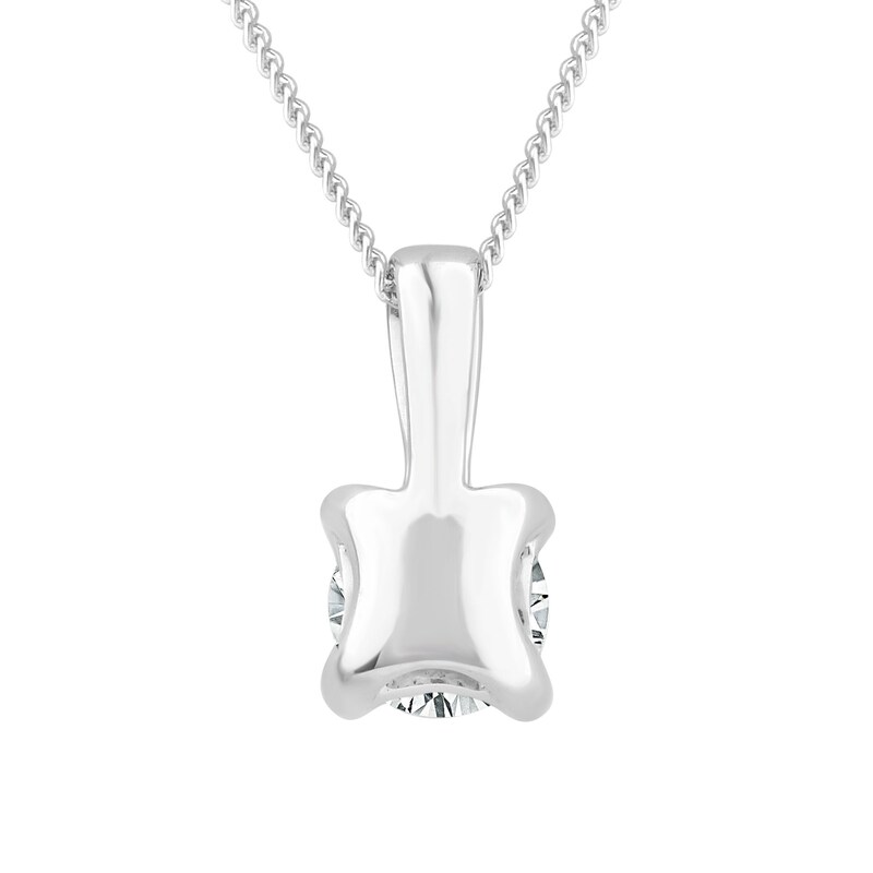 9ct White Gold 0.33ct Diamond Solitaire Pendant 18 Inch Necklace