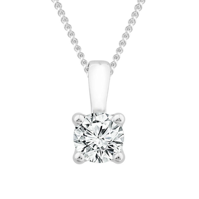 9ct White Gold 0.15ct Diamond Solitaire Pendant