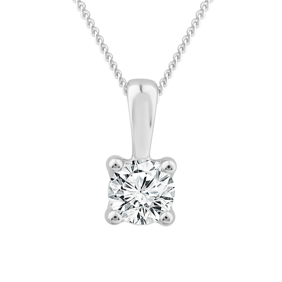 9ct White Gold 0.25ct Diamond Solitaire Pendant