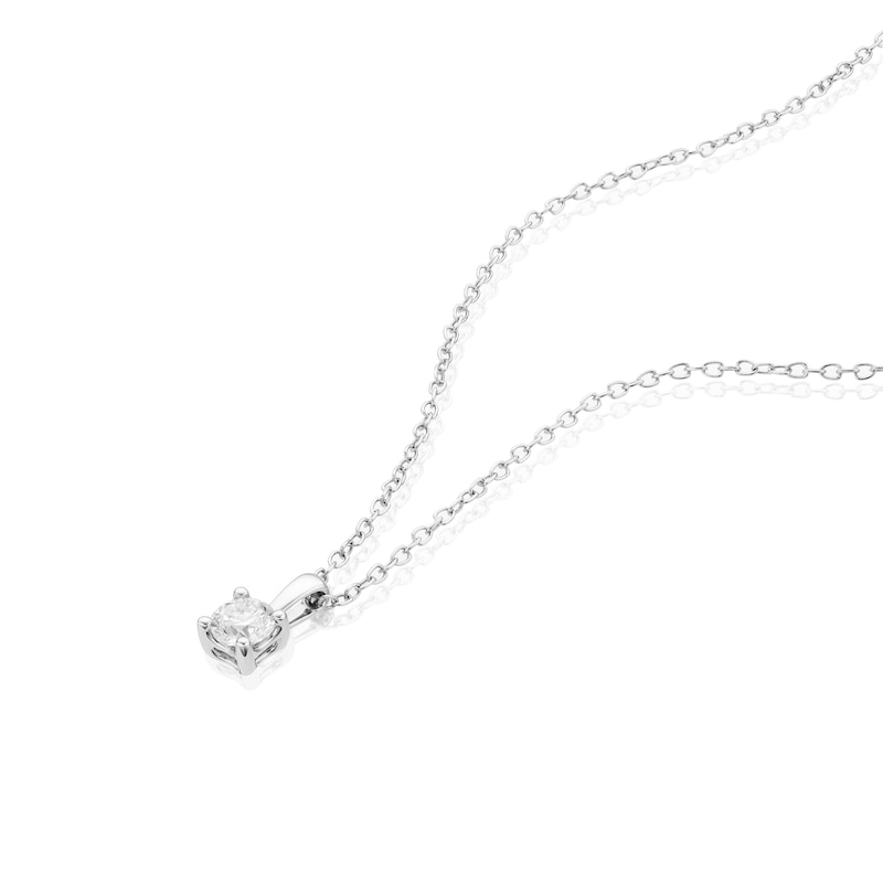 Main Image 2 of 9ct White Gold 0.25ct Diamond Solitaire Pendant
