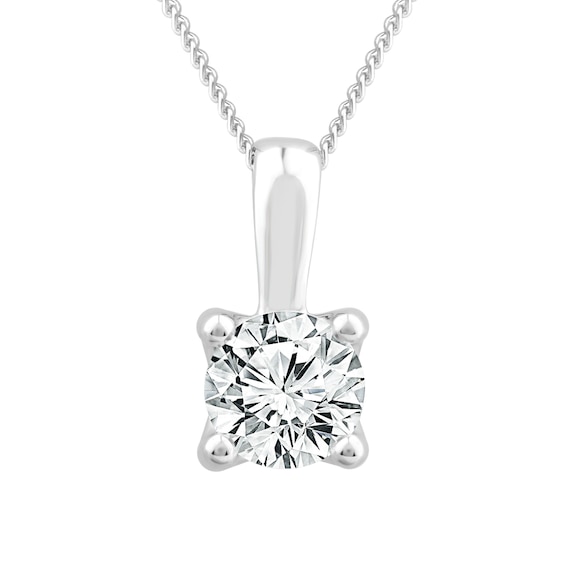 9ct White Gold 0.50ct Diamond Solitaire Pendant