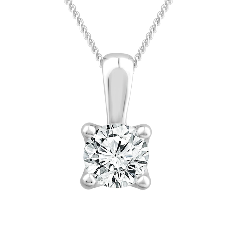 Main Image 1 of 9ct White Gold 0.75ct Diamond Solitaire Pendant