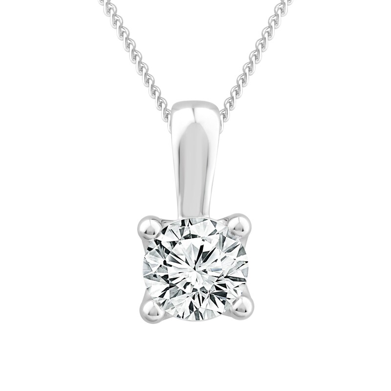 Platinum 1ct Diamond Solitaire Adjustable Pendant