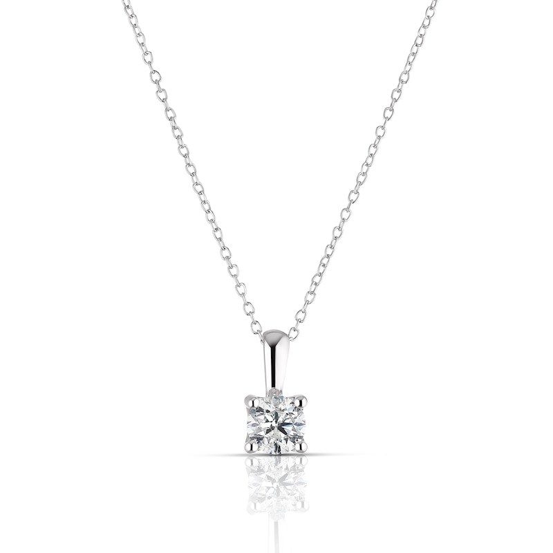 9ct White Gold 1ct Diamond Solitaire Pendant