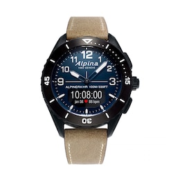 Alpina Alpiner X Alive Tan Brown Leather Strap Smartwatch