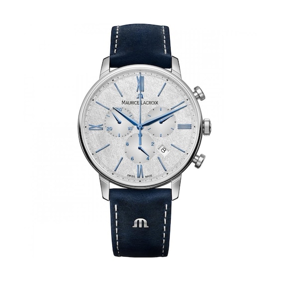 Maurice Lacroix Eliros Chronograph Blue Leather Strap Watch