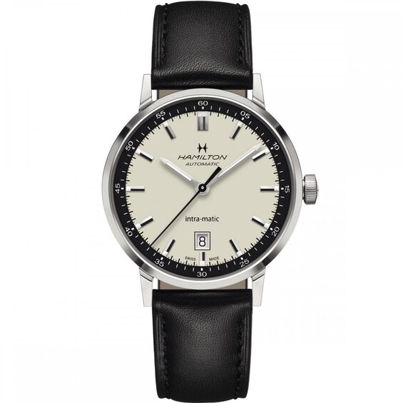 Hamilton Intra-Matic Men’s Black Leather Strap Watch