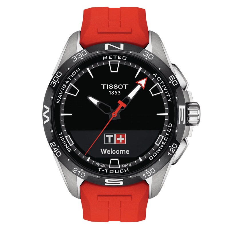 Tissot T-Touch Connect Solar Red Rubber Strap Watch