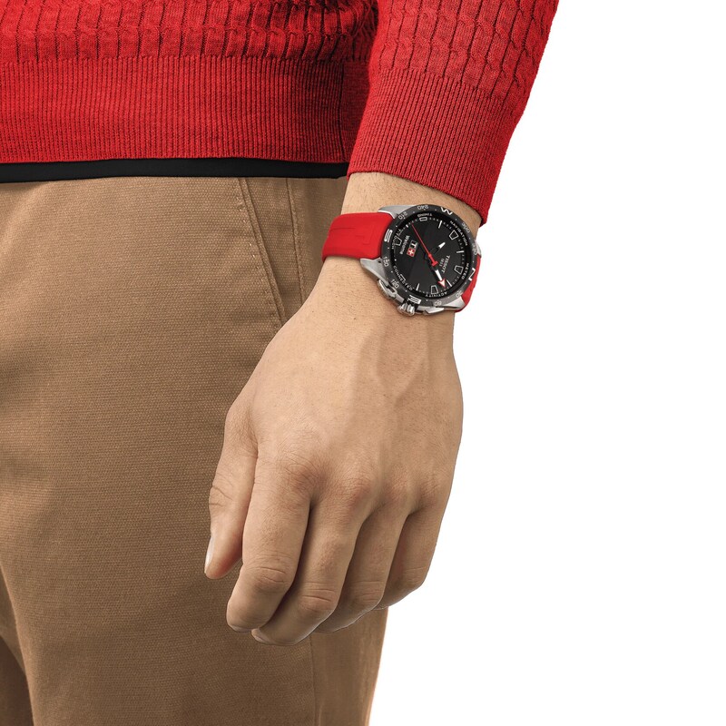 Tissot T-Touch Connect Solar Red Rubber Strap Watch