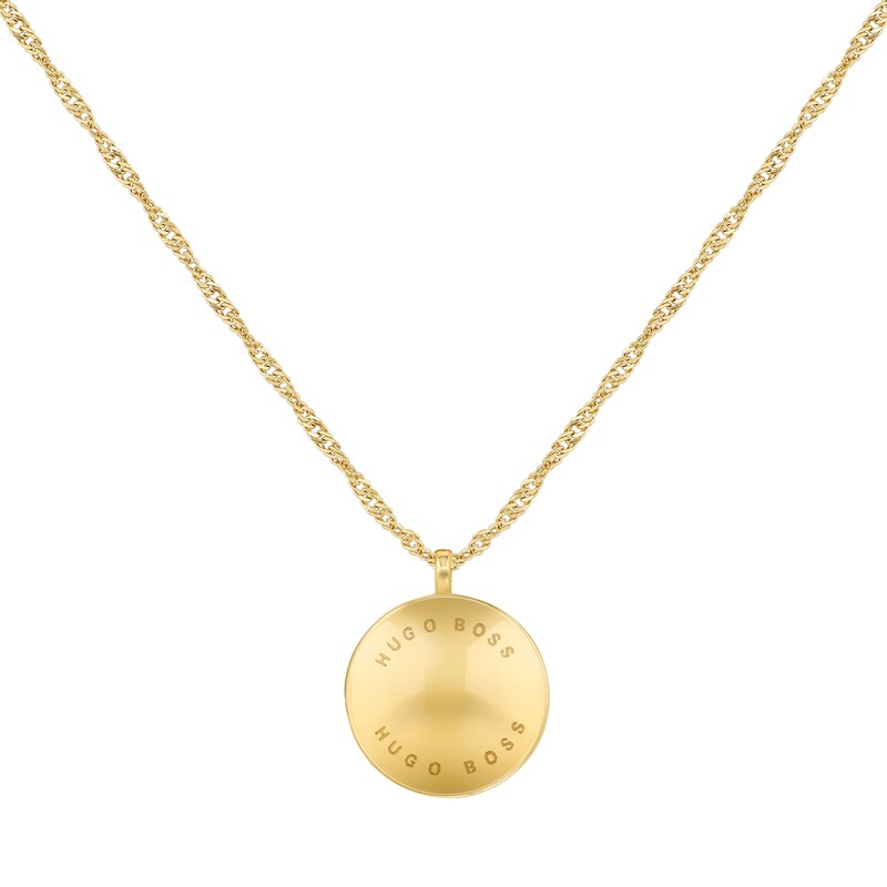 BOSS Medallion Yellow Gold-Tone Pendant