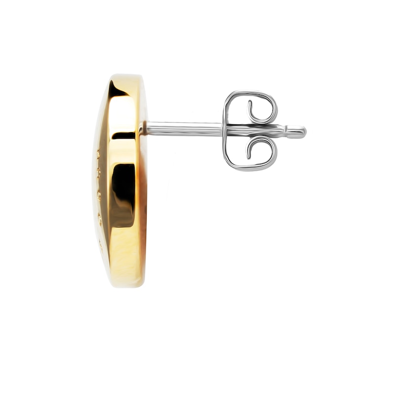 BOSS Medallion Yellow Gold-Tone Stud Earrings