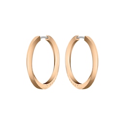 BOSS Signature Rose Gold Tone Hoop Earrings