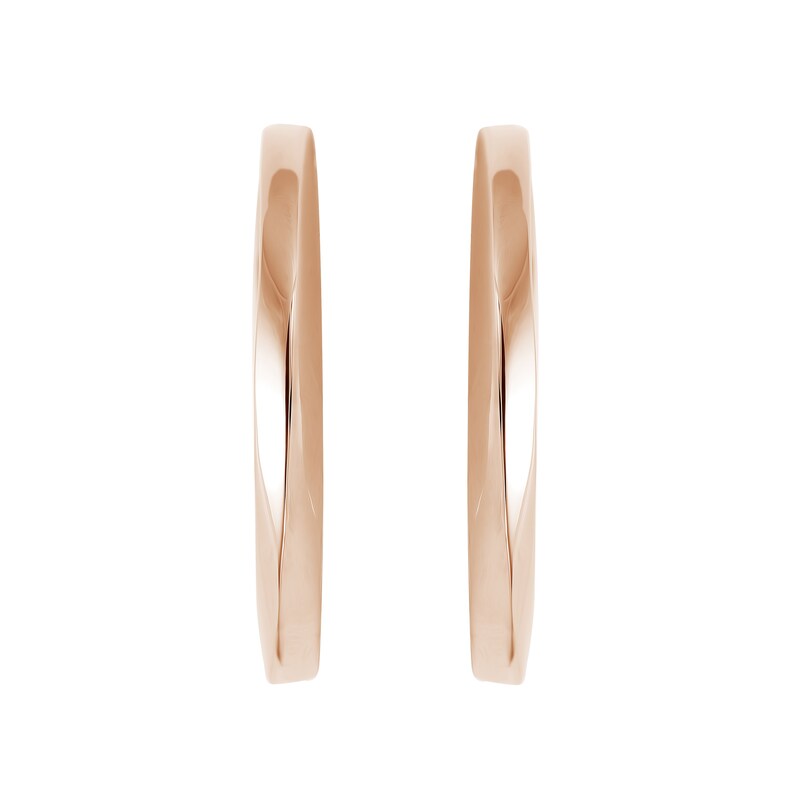 BOSS Signature Rose Gold Tone Hoop Earrings