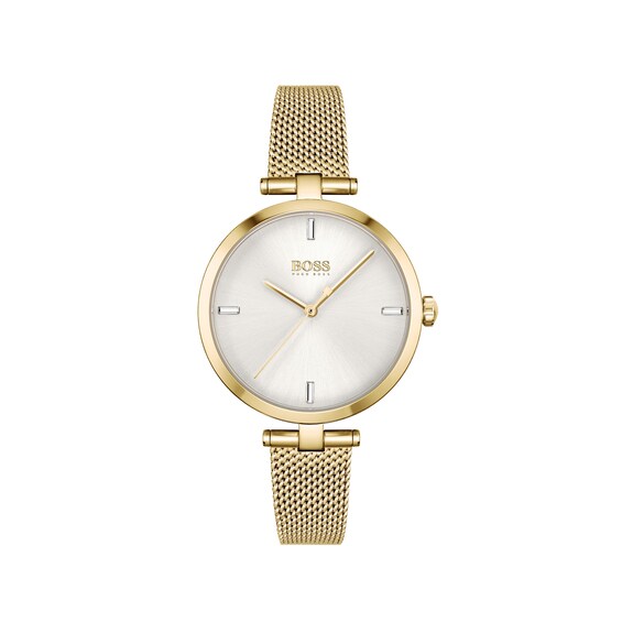 BOSS Majesty Crystal Ladies’ Yellow Gold Tone Bracelet Watch