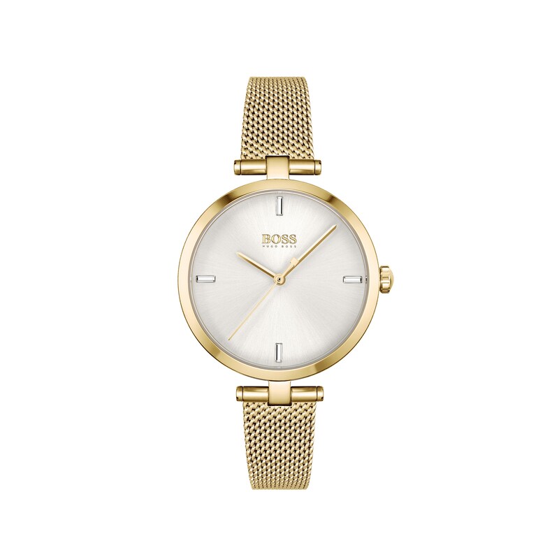 BOSS Majesty Crystal Ladies' Yellow Gold Tone Bracelet Watch